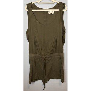 Saturday Sunday Anthropologie Romper Large Green Sleeveless Short Casual